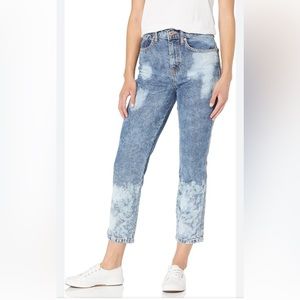 Ella Moss High Waist Straight Ankle Acid Wash Jeans